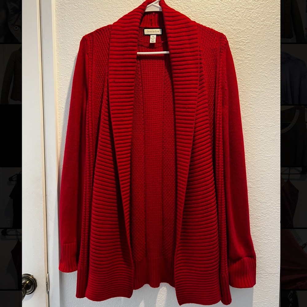 Charter Club Shawl-Collar Open Front Cardigan-XS